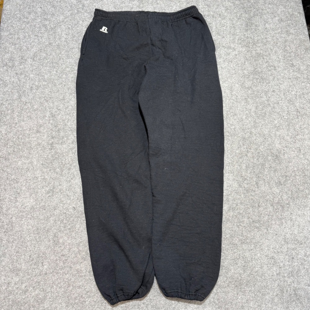 Russell Athletic Mens Black Fleece Sweatpants Elastic Waist Cuffs XL
